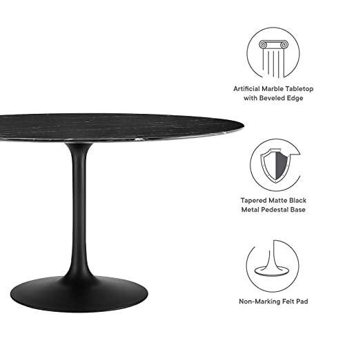Image of Modway Lippa Dining Table, 54 inch, Black Black