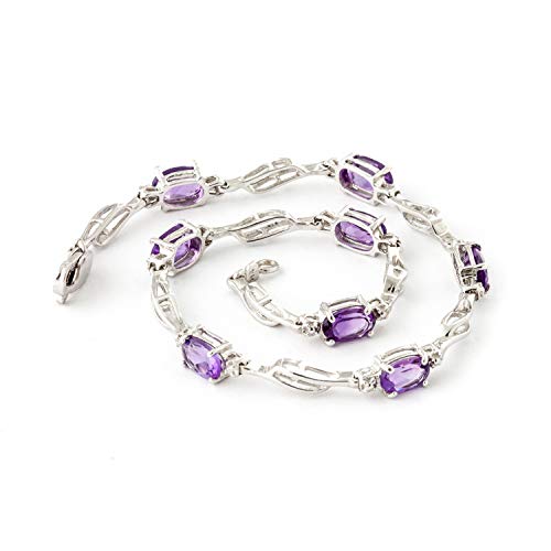 Galaxy Gold GG 2.96 CTW 14k Solid White Gold Tennis Bracelet Amethyst Diamond4