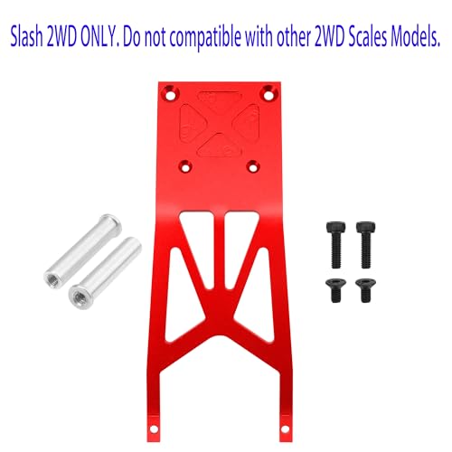 Image of Aluminum Front Skid Plate Skidplate #5837 Compatible with Traxxas Slash 2WD 1 /10 RC Car Upgrade Parts (Red)