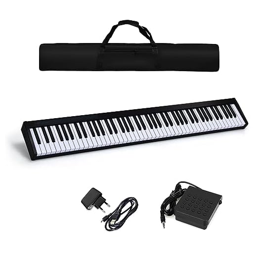 COSTWAY Electric Keyboard Piano 88 Tasti, Tastiera Elettrica con Custodia Borsa, Pianoforte Digitale con 128 Ritmi e Toni, Pedale Sustain, MIDI, USB e Bluetooth (Nero)