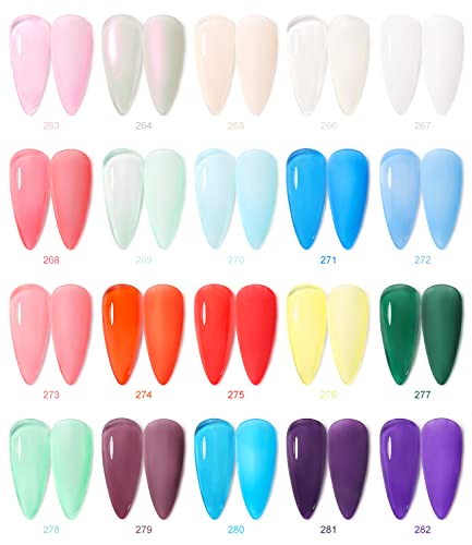 Douborq Jelly Gel Nail Polish Of 20Pcs Transparent Red Yellow Pink Blue Purple White Green Clear Gel Polish Manicure At Home #TOP5