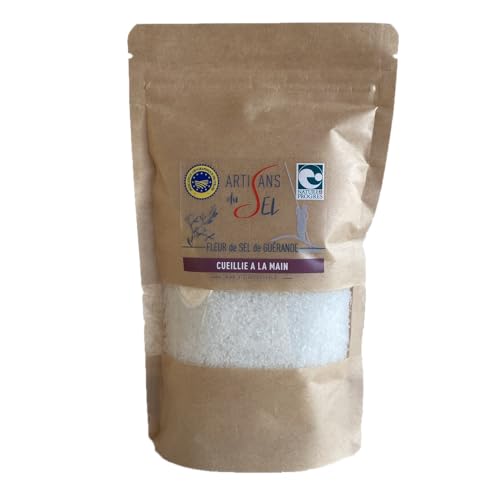 Artisans du sel - Fleur de Sel de Guérande IGP | White Celtic Cristal - French Unrefined Salt for Salt Mill | 200g | Artisans du Sel