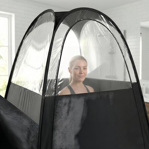 Image of 9-in-1 Large Deluxe Spray Tan Tent with Tan Spray Tanning Essentials Kit, Pop Up Portable Professional Mobile Self Tanning Tent Booth with Carry Bag & Waterproof Floor