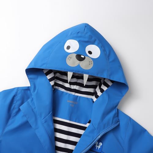 Image of MGEOY Girls Rain Jacket Lightweight Waterproof Hooded Cotton Lined Raincoat Windbreaker for Kids Size 4-12 Years