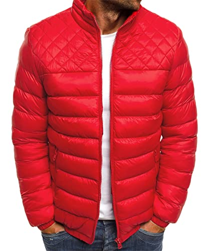 [amatsu] [アマツ] 中綿ジャケット メンズ ライトダウン 軽量 コンパクト アウトドア L レッド