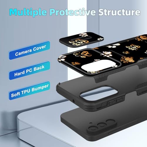 wiaekosef for Galaxy A26 5G Case Built in Slide Camera Lens Cover,Heavy Duty Shockproof Protection Dual Layer Case for Samsung Galaxy A26 5G 6.7" 2025,Cute Dog Paw Prints - image 4