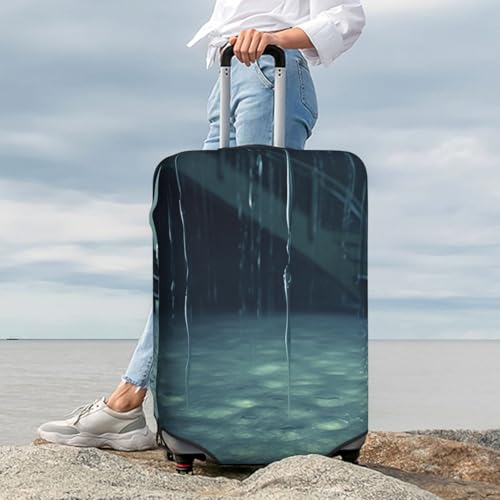 Luggage Cover Water Falling To The Floor Travel Luggage Covers Thicker Elastic Suitcase Cover Dustproof Baggage Cover Scratch-Resistant Suitcase Cover Protector Fit 18-32 Inch Luggage Large2