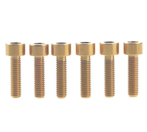 Lot de 6 vis à tête carrée hexagonale en titane M5 x 18 mm Doré Cover