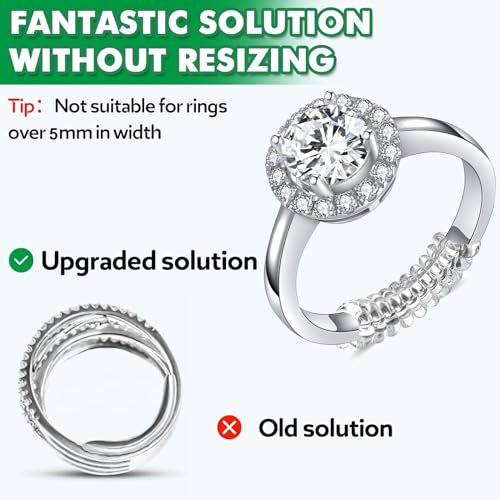 Eiito Ring Sizers for Loose Rings,Invisible Ring Size Adjuster,Fit Any Size Rings,Ring Guards For Loose Rings,6 Sizes Includes a Polishing Cloth - Thumbnail 5