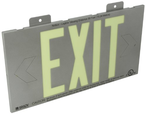 Balisage photoluminescent argenté Brady Fire exit sortie signal haute performance