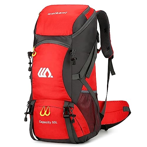 ERYUE mochila de caminhada,Mochila de caminhada 50L resistente à água para esportes ao ar livre, bolsa de viagem para acampamento, escalada e viagem