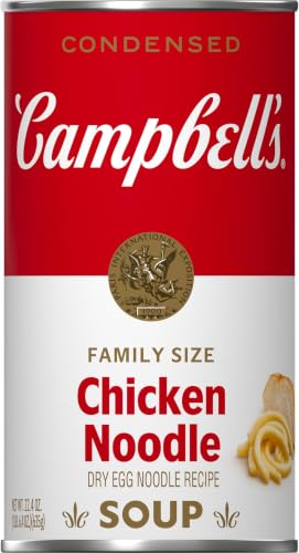 Image of Campbell's Condensed Chicken Noodle Soup Dry Egg Noodle Recipe, 22.4 oz Family Size Can (Pack of 6)