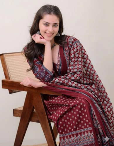 Image of KLOSIA Women's Rayon Printed Anarkali Kurta and Pant with Dupatta Set