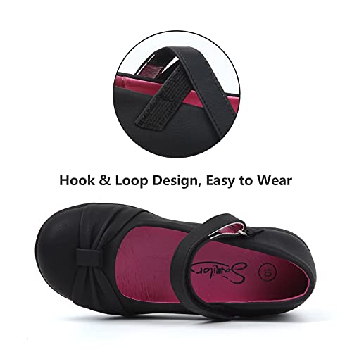 Samilor Girl Shoes Mary Jane Shoes for Toddler Comfortable School Uniform Dress Shoes, Black Little kid 112