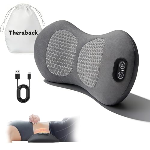 Theraback 3-in-1 Back TherapyInfrared Heat Therapy Traction and Quad-Core Vibration MassageRelieves Sciatica and Lower Back StiffnessUSB-Powered 3 Modes Ideal for Home Use (Gray)