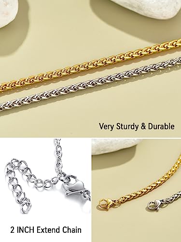 Image of FaithHeart Waterproof Ankle Bracelets for Women, 1 /2 /3Pcs Non Tarnish Stainless Steel Layered Anklet Set Paperclip Figaro Cuban Link Chain Dainty Summer Beach Jewelry Gift Adjustable Size