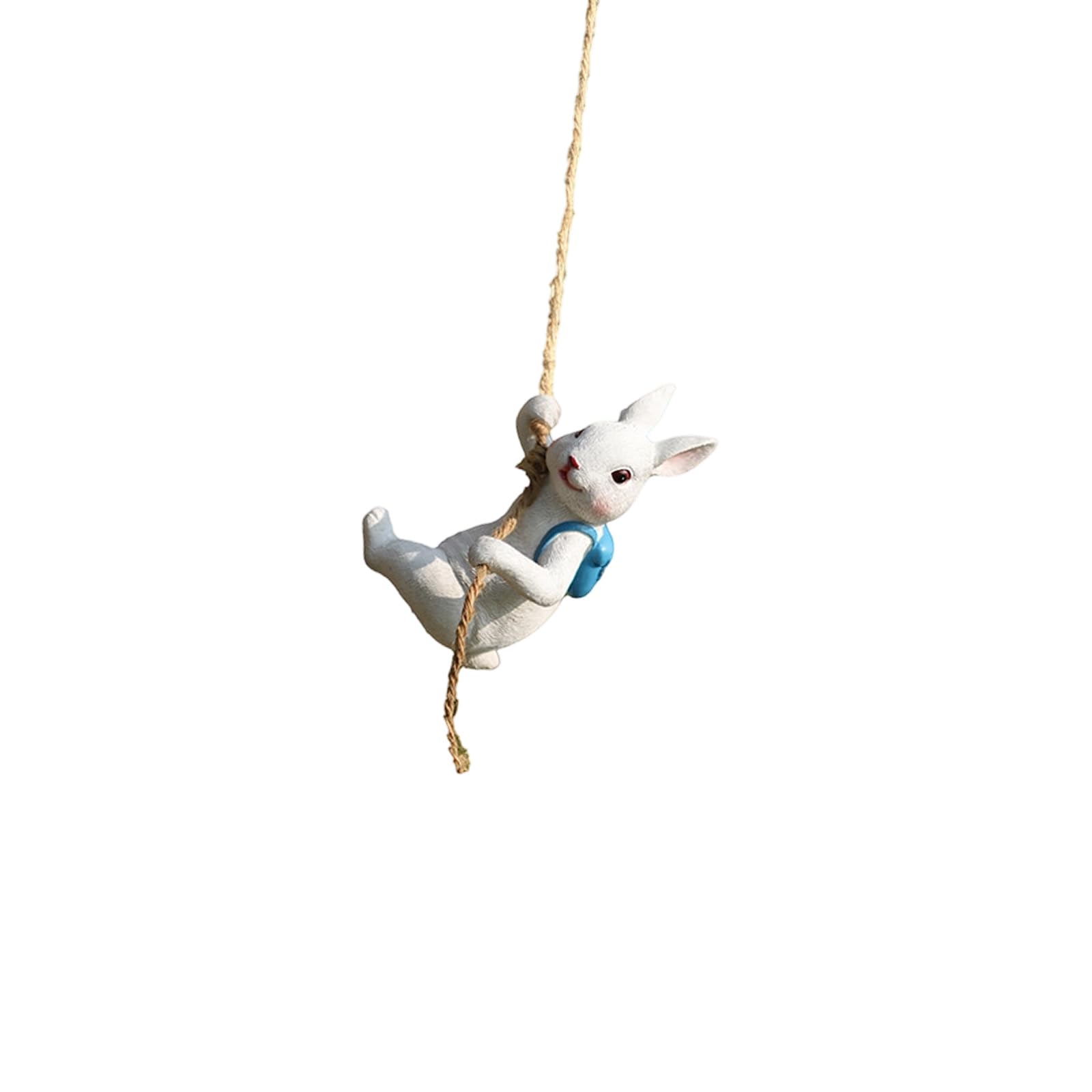 Kalttoy Garden Climbing Animal Statues Hanging Animal Figurine with Hook Frogs/Rabbits Figurines for Wall Balconys Decors Resin Rabbits Climbing on Rope Statues