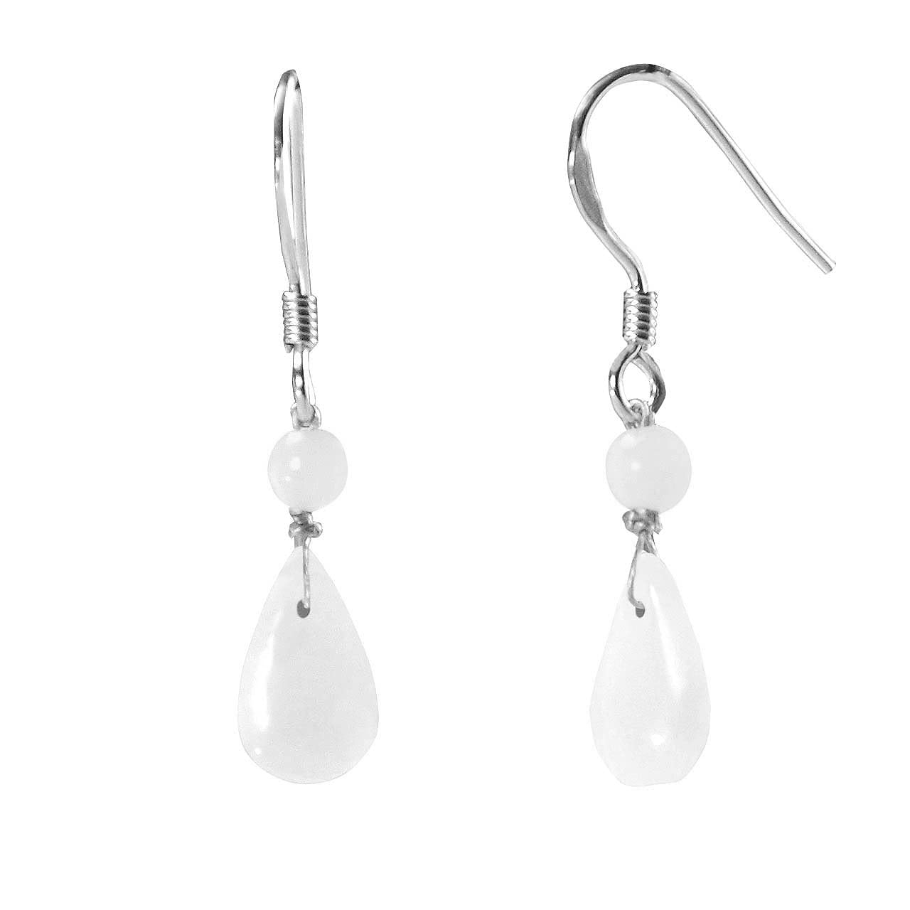 DahliaDahlia Jadeite Jade Tear Drop Silver Drop Earrings