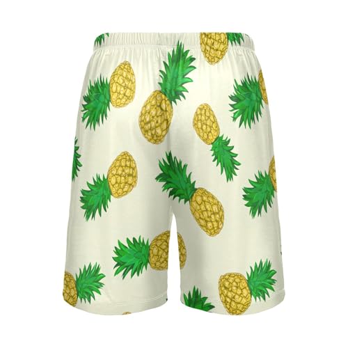Fruit Beige Pajama Shorts for Men Lounge Pants Sleeping Shorts Men Pajama Shorts with Pockets, S-XXL2