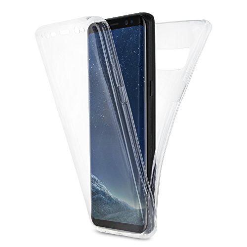 Olixar for Samsung S8 Full Body Case - 360 Degree Full Body Cover - Front + Back Protection - Clear Slim Design - Wireless Charging Compatible - FlexiCover - Clear
