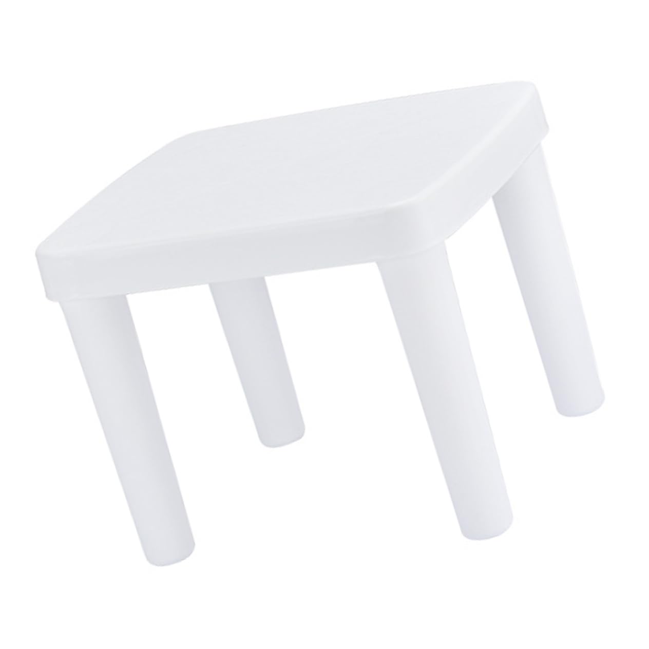 Sgabello Antiscivolo in Ragazzo Basso Ragazza Plastica Bianca | Design Ispessito, Uso Interno ed Esterno, Bordo Antiurto, Linea Semplice Pratica Elegante