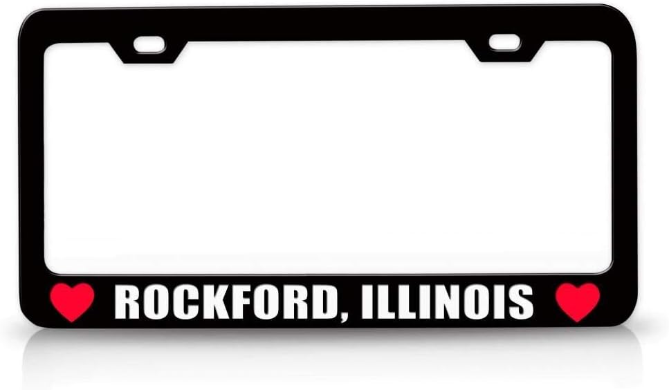 Rockford Illinois Favorite Cities City Metal Car SUV Truck License Plate Frame Bl a9