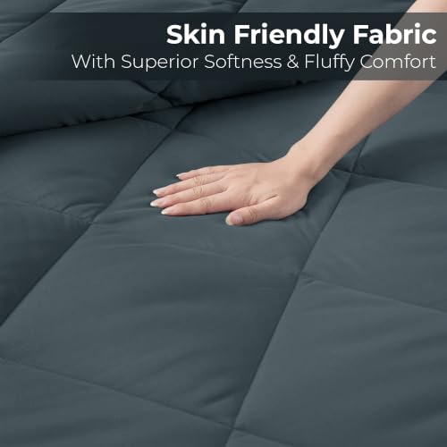 Image of Story@Home Reversible AC Comforter 220 GSM Lightweight Microfiber Summer Blanket for Single Bed (90x60 Inches) | Soft Cooling Quilt, Breathable All Season Duvet for AC Room - Black & Grey
