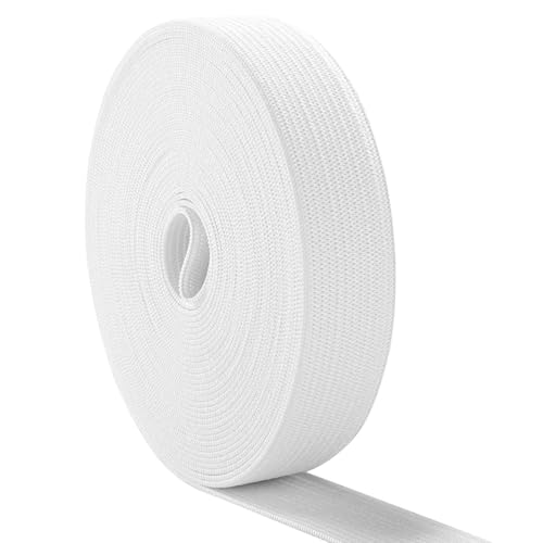 Sewing Elastic Band 3/4 Inch Wide Heavy Stretch High Elasticity Knit Elastic Band for Sewing Waistbands Pants Clothes and DIY Crafts White 11 Yard