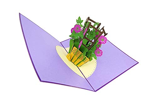 PopLife Purple Morning Glory 3D Pop Up Mother's Day Card - Flower Anniversary, Happy Birthday, Thank You, Valentine's Day - for Mom, Daughter, Sister, Wife, Grandma, Step-mom - Image 3
