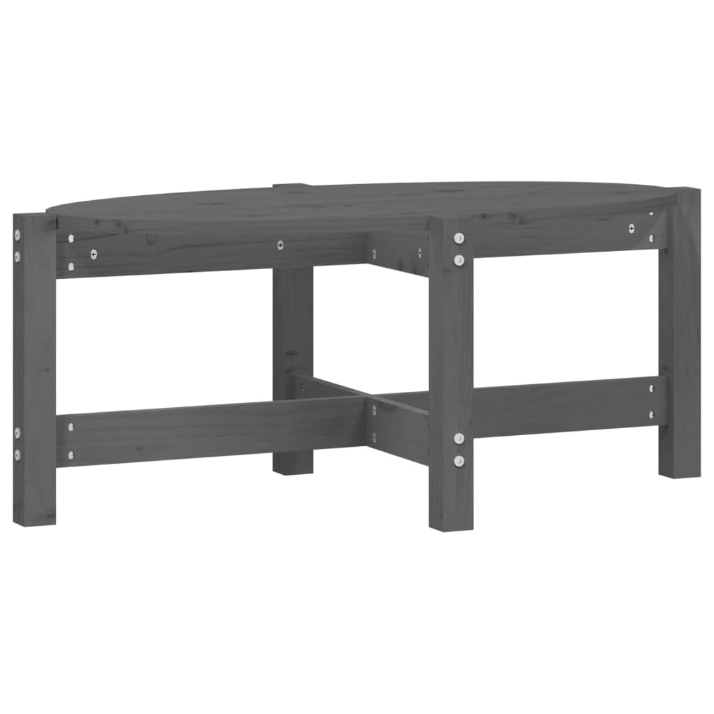 Table basse gris en pin massif pour ranger vos boissons et déco
