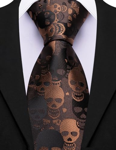 Image of Barry.Wang Silk Ties for Men Fun Necktie and Tie Clip Set for Wedding Party Business Formal Extra Long