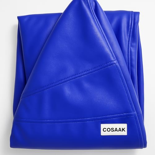 Image of Bean Bag Cover, Faux Leather, 66 x 86 x 112 cm, Indoor Gaming and Reading Chair (Blue, XXL, Solid)