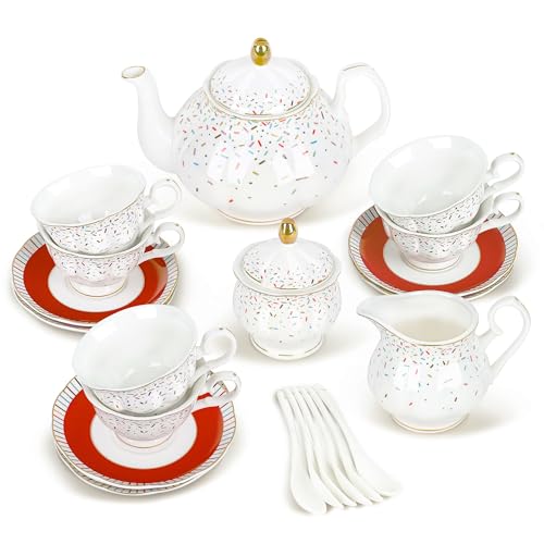 fanquare 21 Stück buntes Bonbon britisches Nachmittagstee-Set,...