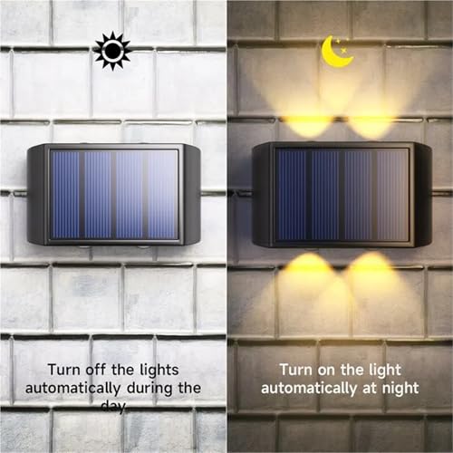 Aplique solar de diseño elegante con luz calida decorativa vertical para fachadas 5