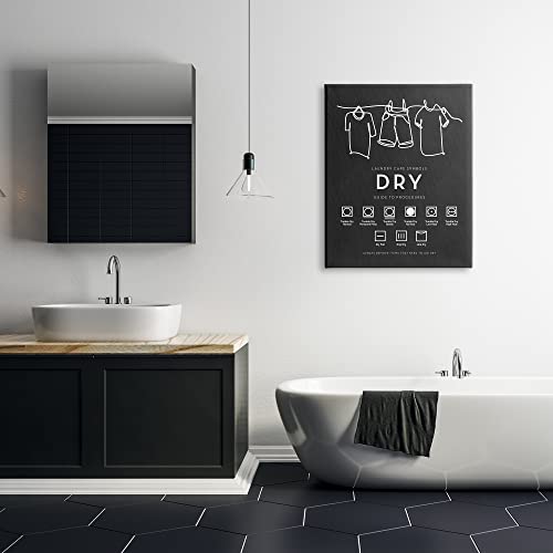 Image of Stupell Industries Laundry Symbol Chart, 30 x 40 Inch Canvas Wall Art | Stupell Industries . By Lettered and Lined . Ready to hang . Clean diagram style for bath and laundry rooms . Made in USA