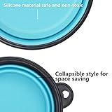 SLSON 2 Stück Hundenäpfe Faltbare Reiseschale, Auslaufsichere Hundenapf mit Bergsteigerkarabiner für Katzen, Hunde und Haustiere für Wasser und Futter (350ml)