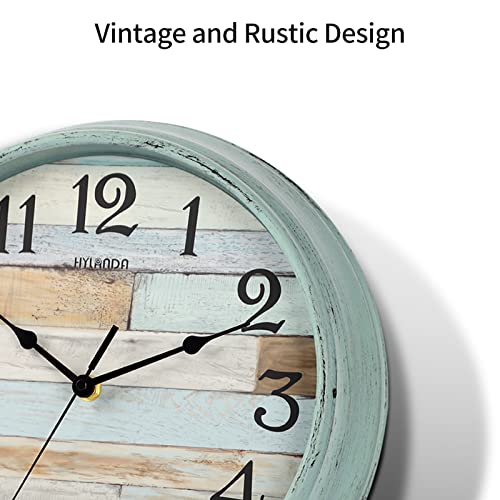Hylanda Rustic Wall Clock, Wall Clocks Battery Operated, 12 Inch Country Style Silent Non Ticking Clock, Decorative For Kitchen, Home, Living Room, Farmhouse, Bedrooms #TOP2