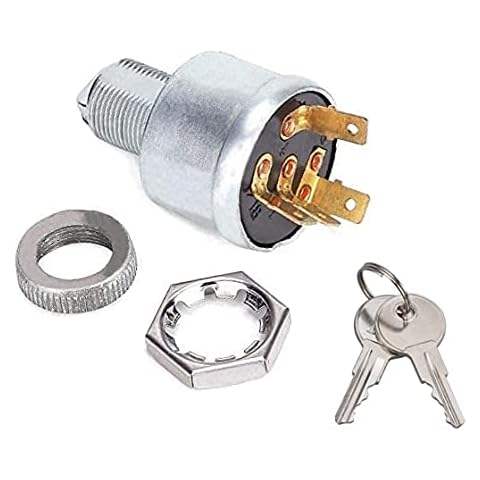 EZGO TXT Ignition Switch with 2 Keys, Four Spade Terminal Key Switch for Use on E-Z-GO G&E All Years | PN#33639-G01 Cover