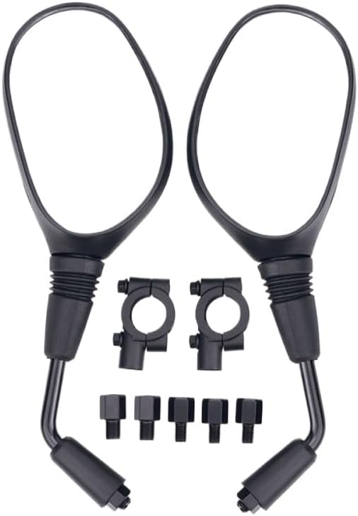 Motorcycle Mirror Compatible With Handlebar ATV Scooter Snowmobile Moped 8mm 10mm 360 Degrees Ball-Type Adjustment