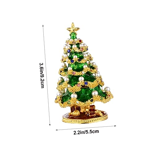 Boîte à bijoux sapin de Noël émaillée coffret rangement décoration créative - 3