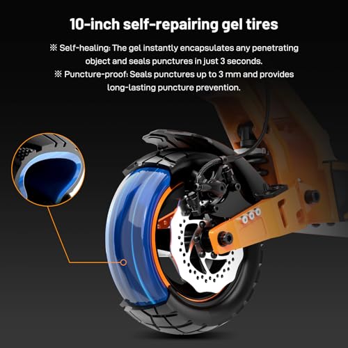 RCB D7 Electric Scooter, Max.Range 80-90KM, 20.8AH Battery, MAX. 25 km/h, 500W Motor, 10" Vacuum Tires, APP Control, Max Load 150 kg, 3 Speed Settings, Foldable, Double Brake, Double Shock Absorbers - Image 2