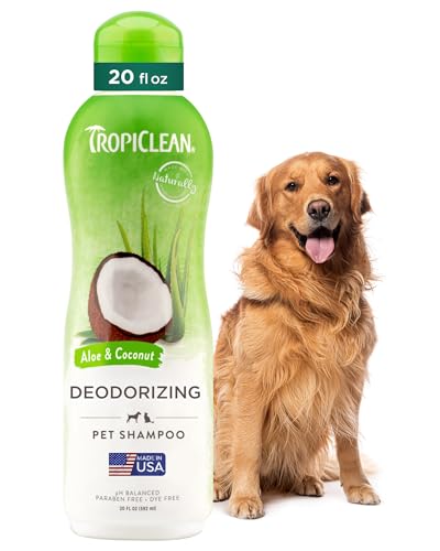 TropiClean Deodorizing Dog Shampoo for Smelly Dogs, Powerful Odor...