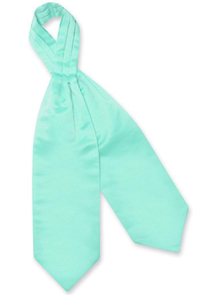 Vesuvio Napoli ASCOT Solid AQUA GREEN Color Cravat Men's Neck Tie