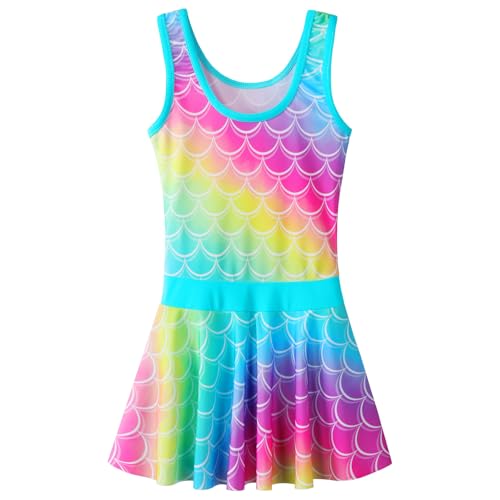 Image of BAOHULU Toddler Girls Swimsuit One Piece Cute Floral Dress Swimwear 3-8 Years
