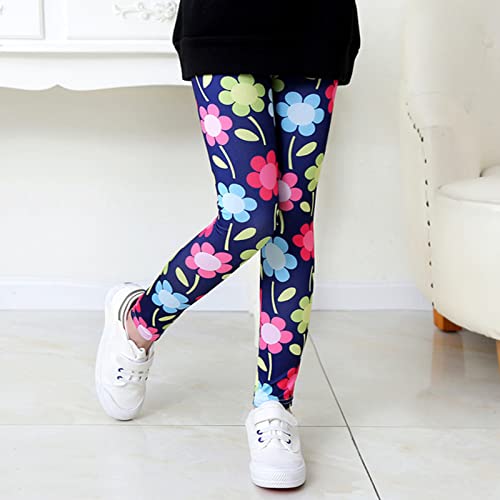 Spring Girls Printed Leggings Kids Elastic Waist Pull on Pants Stretchy Tights Ankle Length Legging Pants4