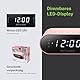 MUSE DUALER WECKER Radio PLL in Rosa, Handlicher UKW-PLL-Radio mit Dual-Alarm, LED Anzeige, 24-Stunden-Dimmer und Batterie-Backup