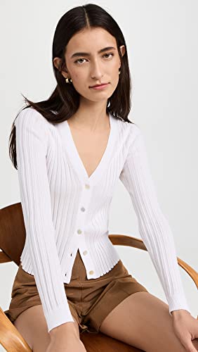 Image of Vince Women's Ribbed V Neck Cardigan