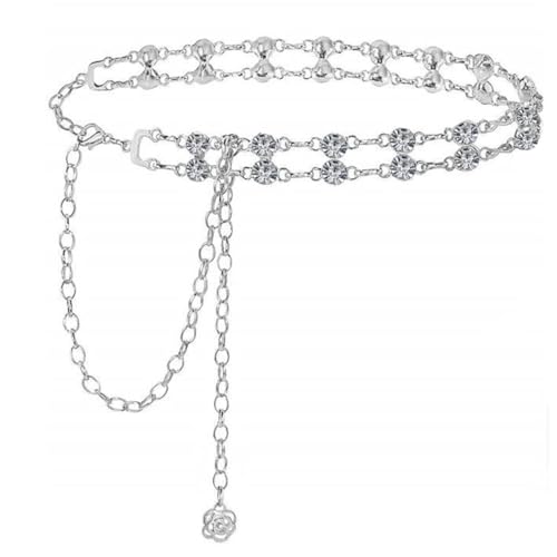 Rhinestone Chain Belts Thin Sparkly Waist Belt Adjustable Crystal Wedding Waist for Women2