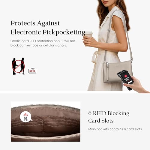Image of befen Genuine Leather Crossbody Bags for Women, Small RFID Leather Cross Body Purses Shoulder Handbags