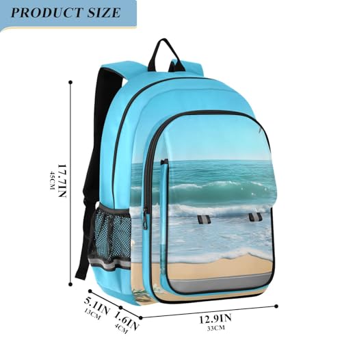 senya Beach Shell Seagull Backpack Water-Resistant Bag Lightweight Bookbags with Reflective Strip 5